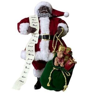 NWT Santa‎ Claus African American Black Figure Christmas Home Decoration 10.5 in